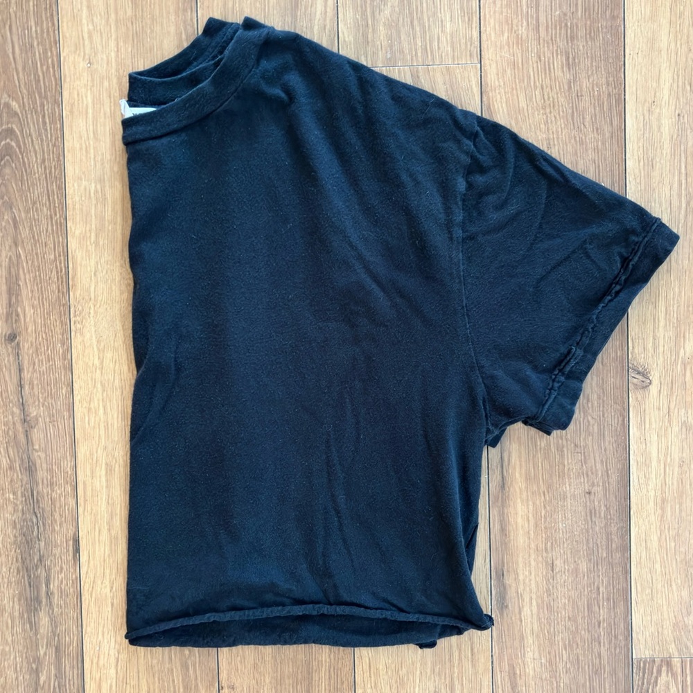 Black Double Zero Crop Top - Large